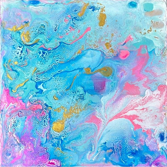 Original Acrylic Art Painting on wood panel for home decor - One-of-Kind - Picture 4 of 4